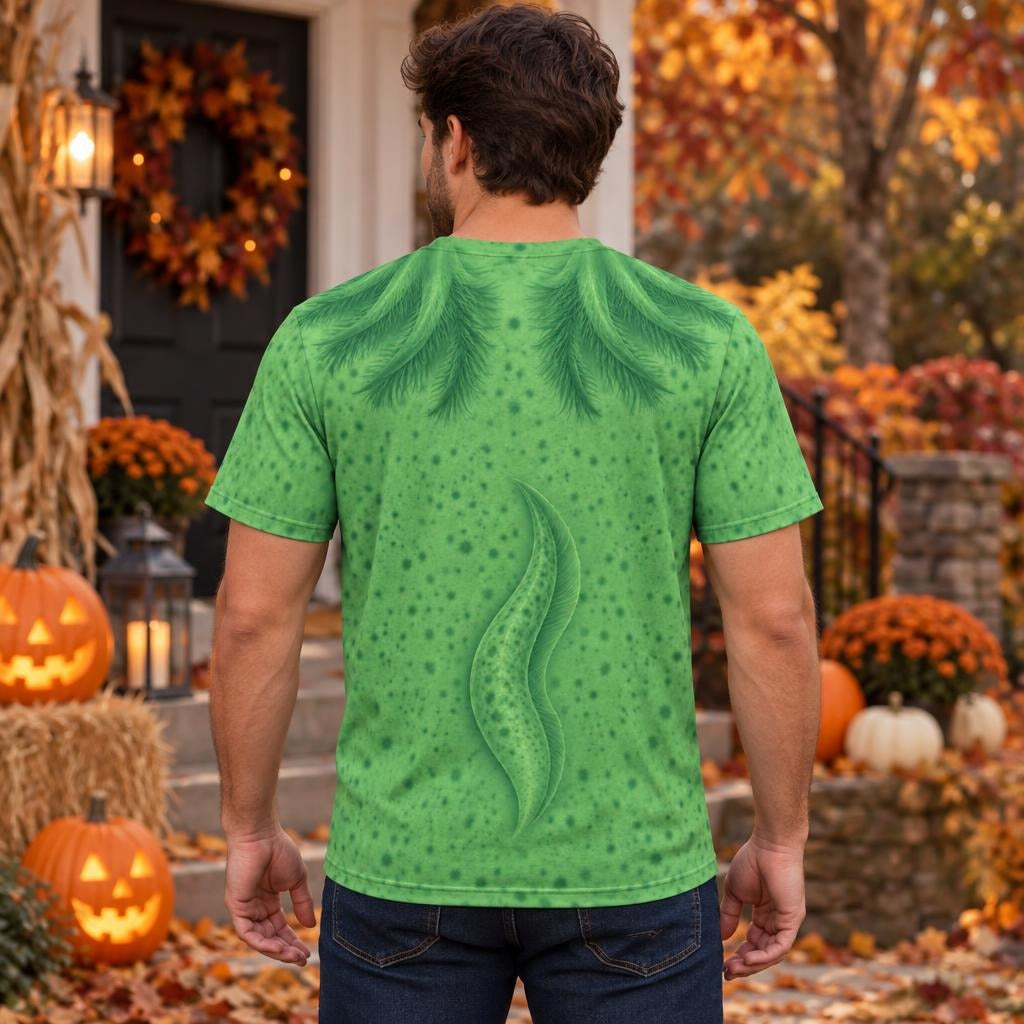 Cute Green Axolotl Costume All Over Mens T Shirt Men's T-Shirts Old Glory