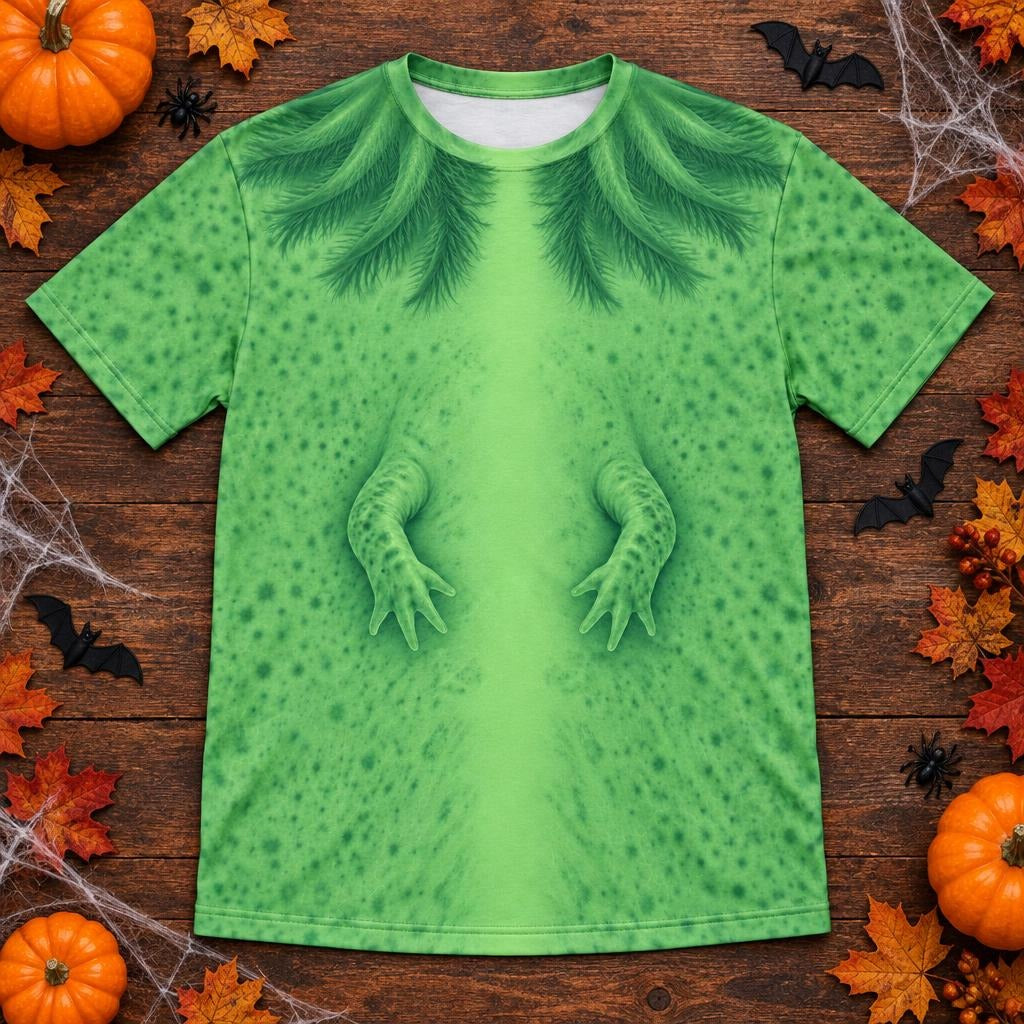 Cute Green Axolotl Costume All Over Mens T Shirt Men's T-Shirts Old Glory