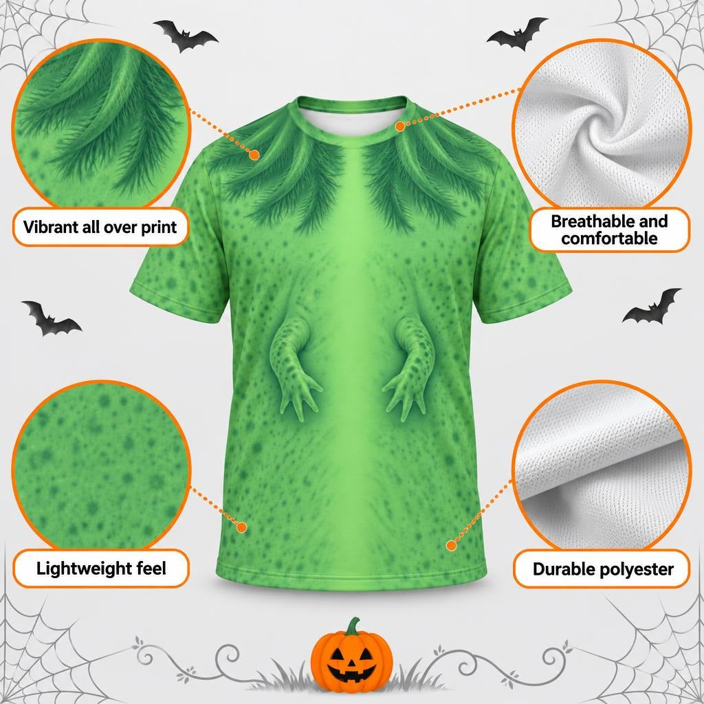 Cute Green Axolotl Costume All Over Mens T Shirt Men's T-Shirts Old Glory