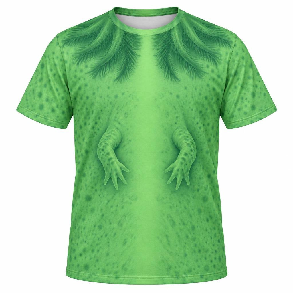 Cute Green Axolotl Costume All Over Mens T Shirt Men's T-Shirts Old Glory SM Multicolor