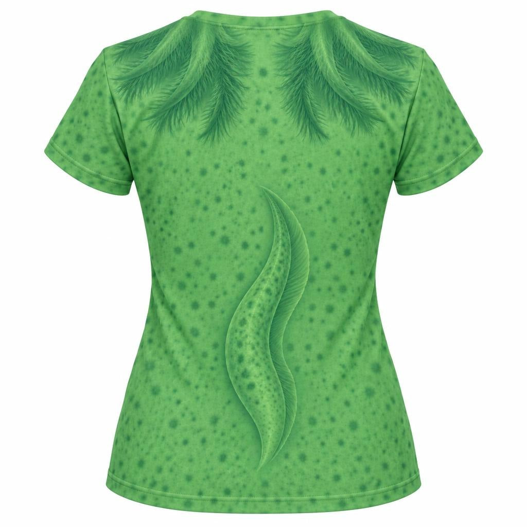 Cute Green Axolotl Costume All Over Womens T Shirt Women's T-Shirts Old Glory