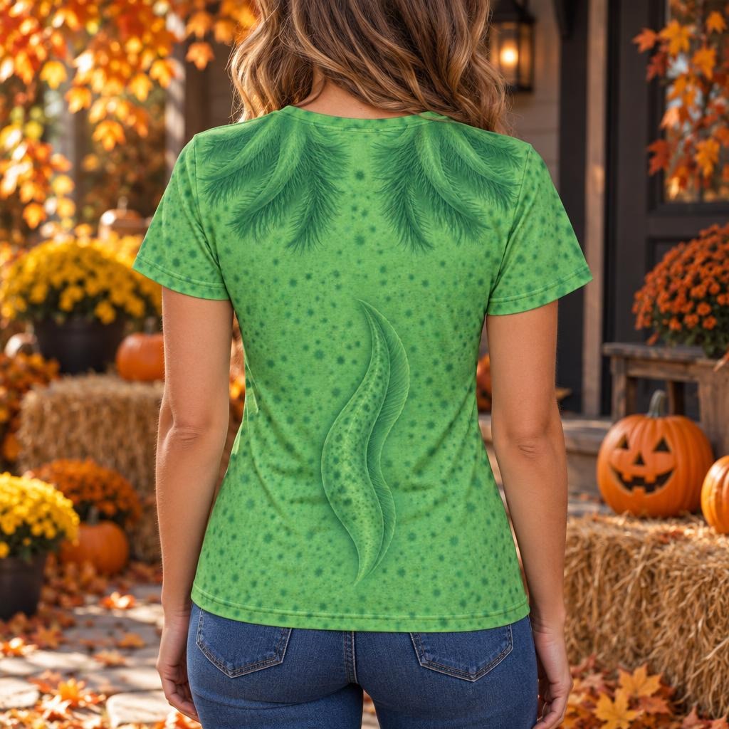 Cute Green Axolotl Costume All Over Womens T Shirt Women's T-Shirts Old Glory