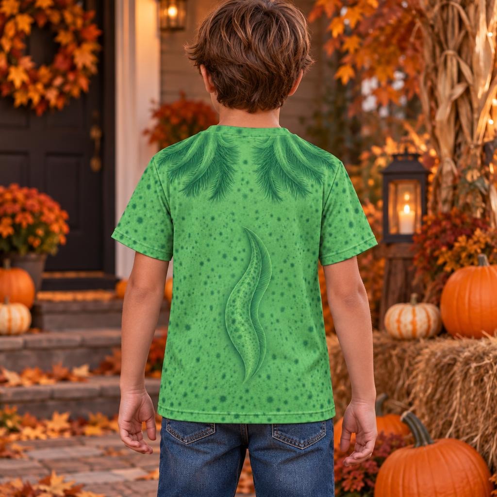 Cute Green Axolotl Costume All Over Youth T Shirt Youth T-Shirts Old Glory