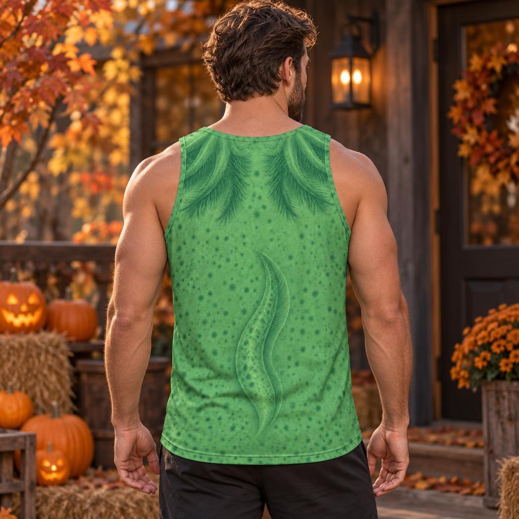 Cute Green Axolotl Costume All Over Mens Tank Top Men's Tank Tops Old Glory