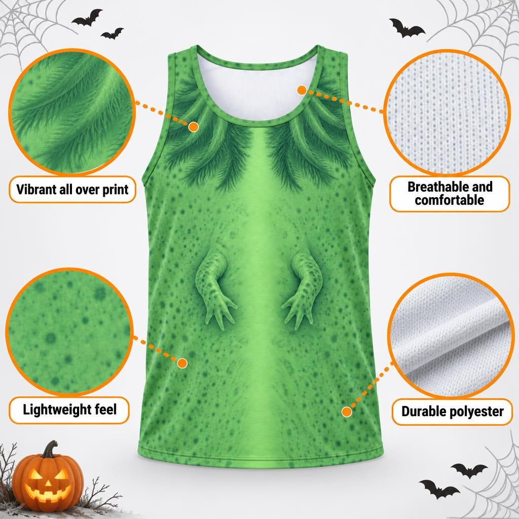 Cute Green Axolotl Costume All Over Mens Tank Top Men's Tank Tops Old Glory