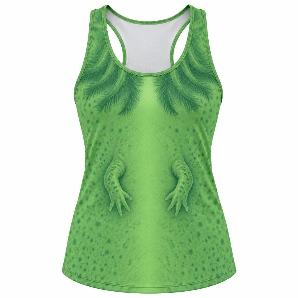Cute Green Axolotl Costume All Over Womens Work Out Tank Top Women's Tank Tops Old Glory SM Multicolor