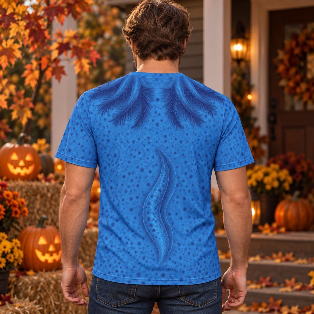 Cute Blue Axolotl Costume All Over Mens T Shirt Men's T-Shirts Old Glory