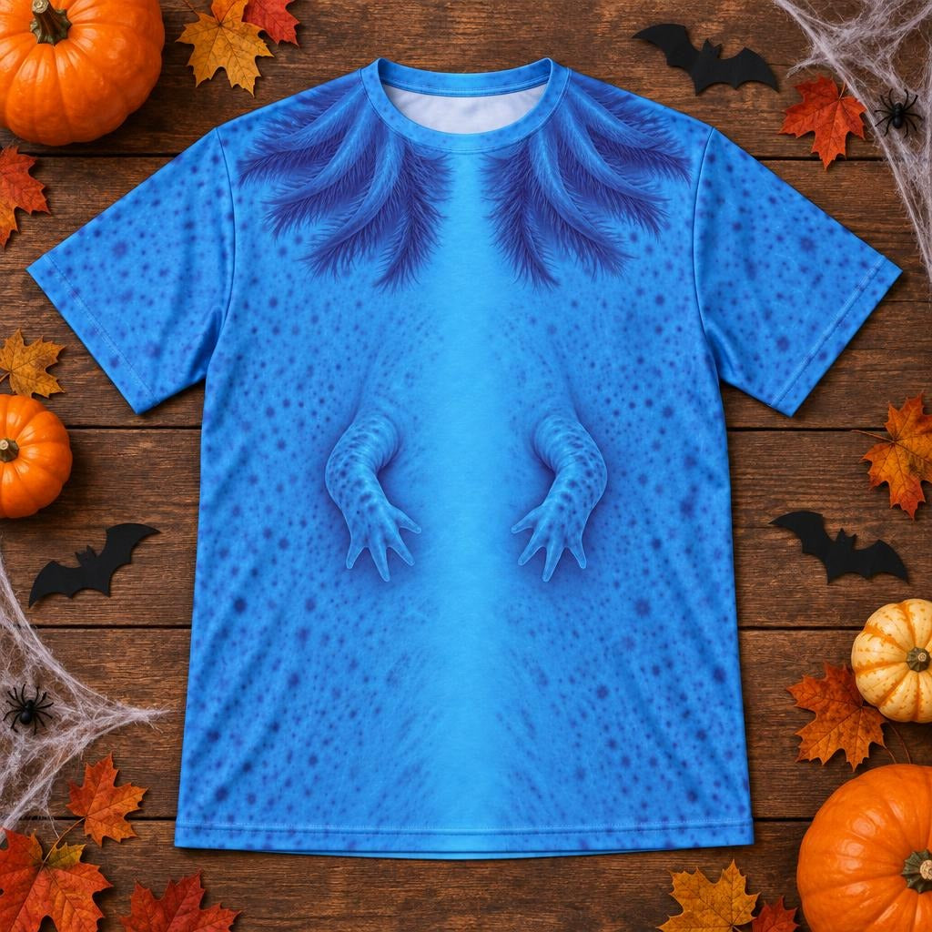 Cute Blue Axolotl Costume All Over Mens T Shirt Men's T-Shirts Old Glory