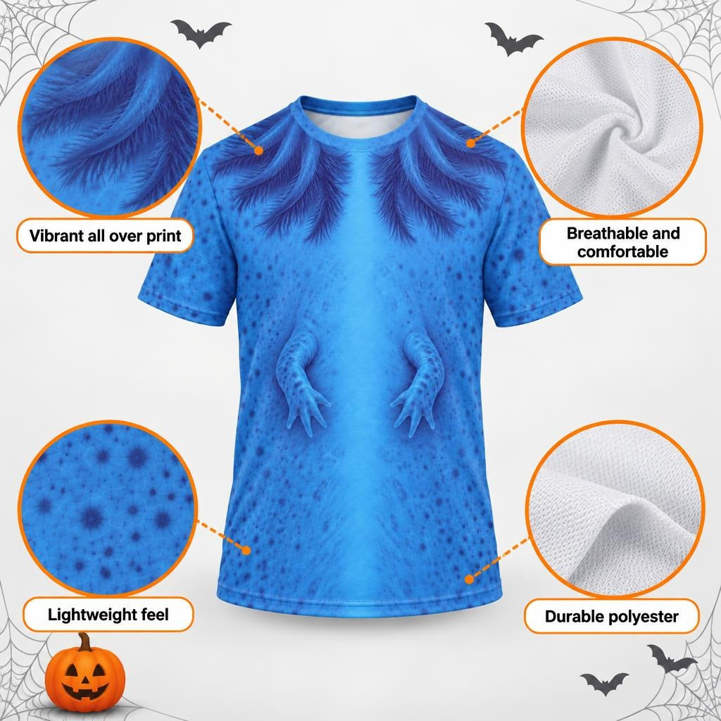 Cute Blue Axolotl Costume All Over Mens T Shirt Men's T-Shirts Old Glory