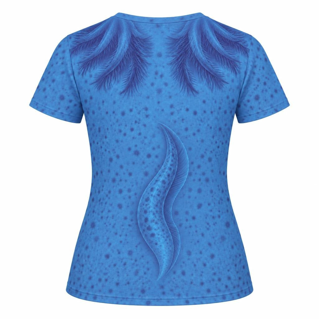 Cute Blue Axolotl Costume All Over Womens T Shirt Women's T-Shirts Old Glory
