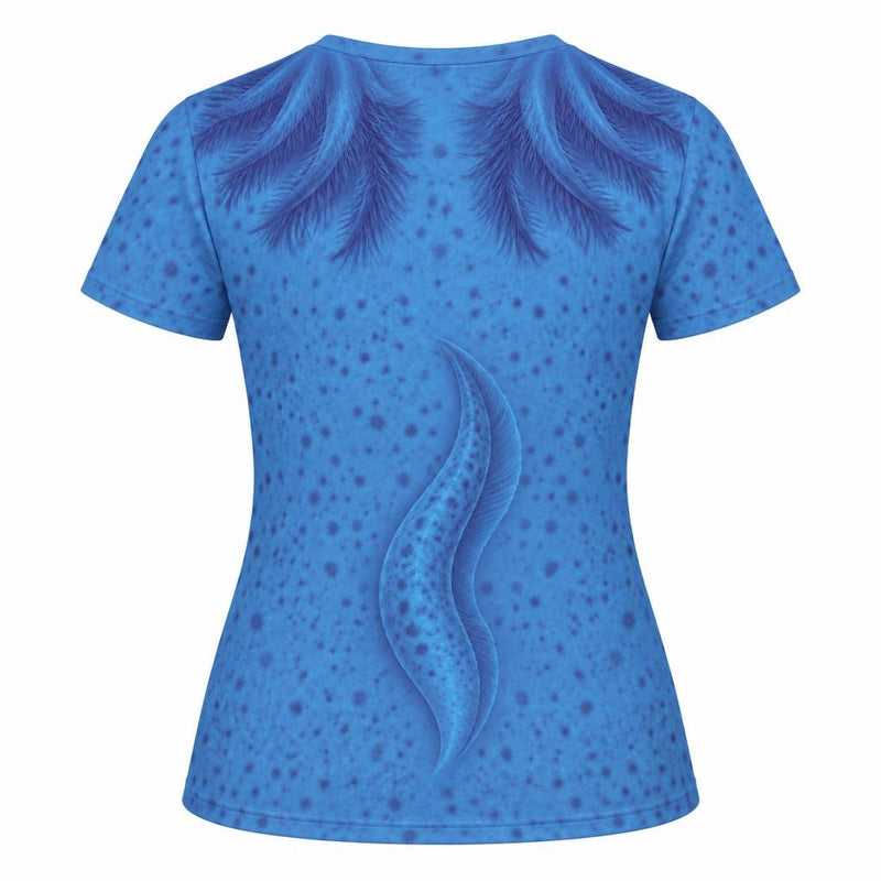 Cute Blue Axolotl Costume All Over Womens T Shirt Women's T-Shirts Old Glory
