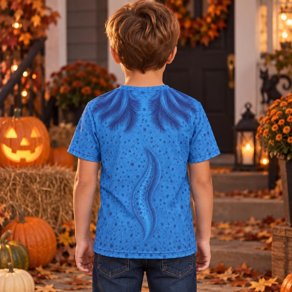 Cute Blue Axolotl Costume All Over Youth T Shirt Youth T-Shirts Old Glory