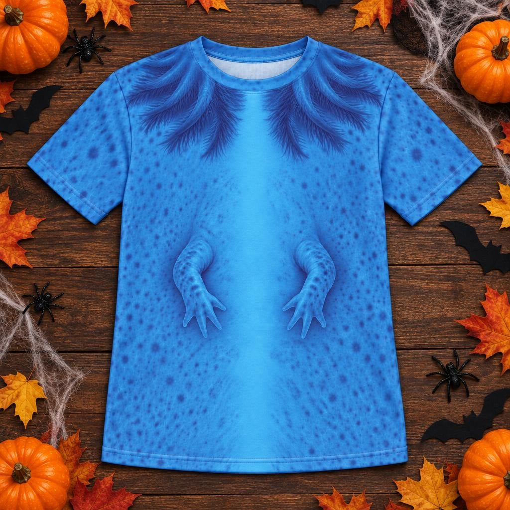 Cute Blue Axolotl Costume All Over Youth T Shirt Youth T-Shirts Old Glory
