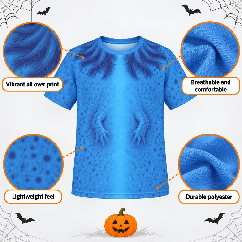 Cute Blue Axolotl Costume All Over Youth T Shirt Youth T-Shirts Old Glory
