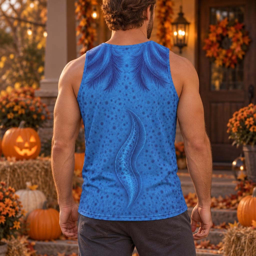 Cute Blue Axolotl Costume All Over Mens Tank Top Men's Tank Tops Old Glory