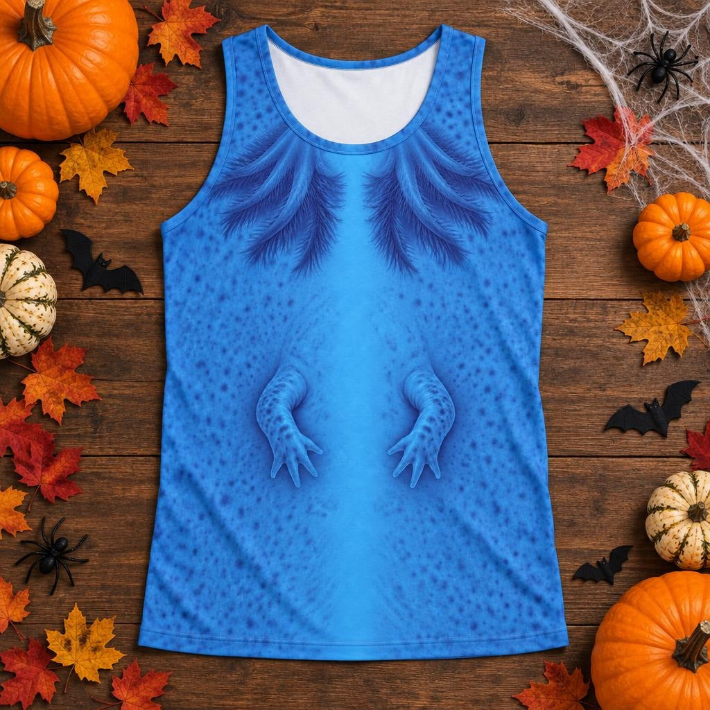Cute Blue Axolotl Costume All Over Mens Tank Top Men's Tank Tops Old Glory