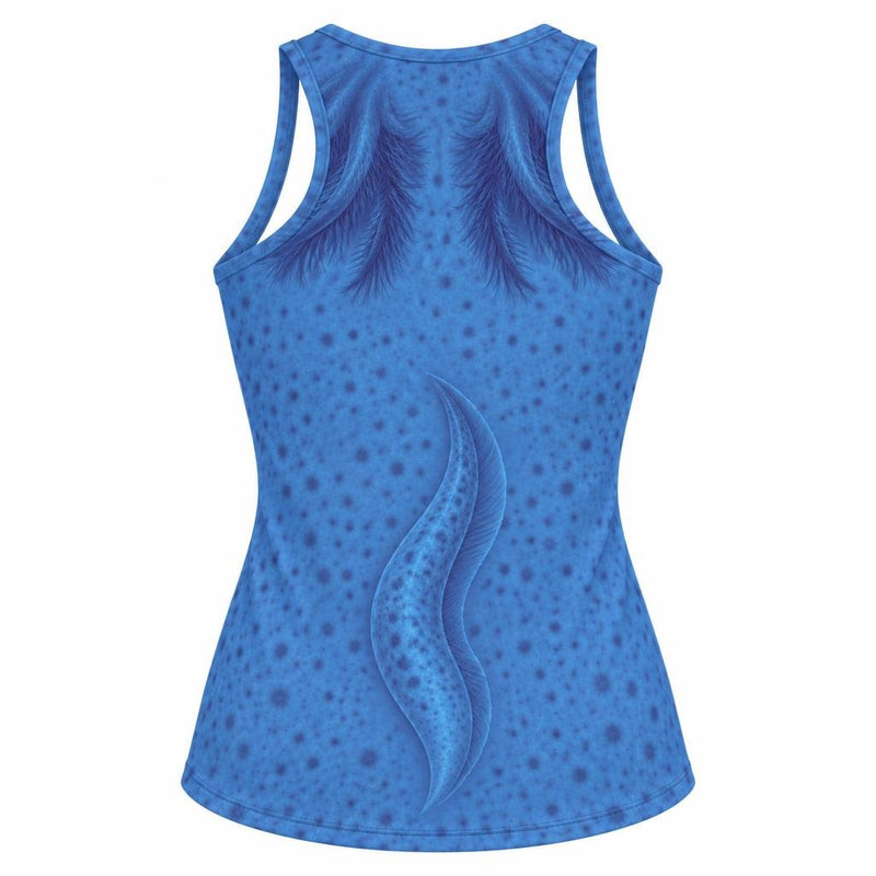 Cute Blue Axolotl Costume All Over Womens Work Out Tank Top Women's Tank Tops Old Glory