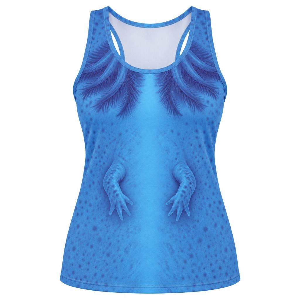 Cute Blue Axolotl Costume All Over Womens Work Out Tank Top Women's Tank Tops Old Glory SM Multicolor
