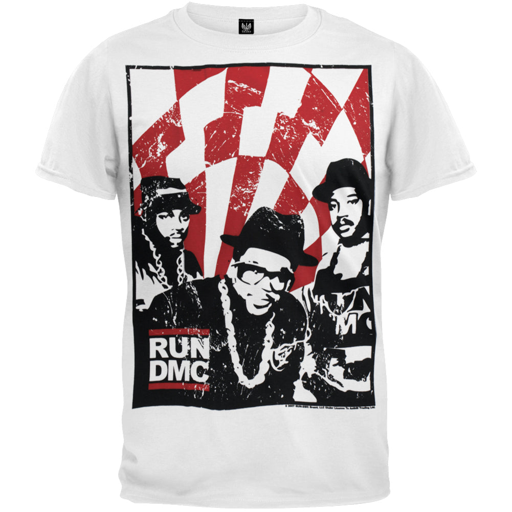 Run DMC - Checkers Mens T Shirt Men's T-Shirts Oldglory.com SM White