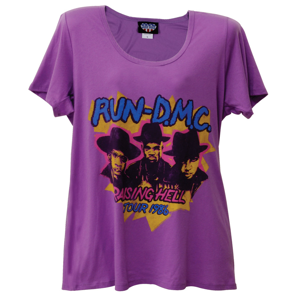 Run DMC - Raising Hell Juniors Womens T Shirt Juniors T-Shirts Oldglory.com SM Purple