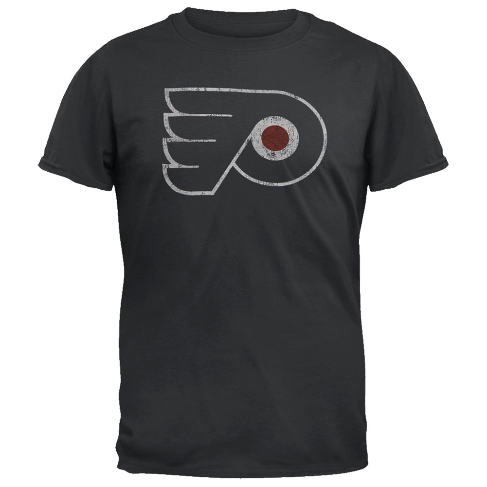 Philadelphia Flyers - Logo Brass Tacks Soft Black Adult T-Shirt  Old Glory SM  