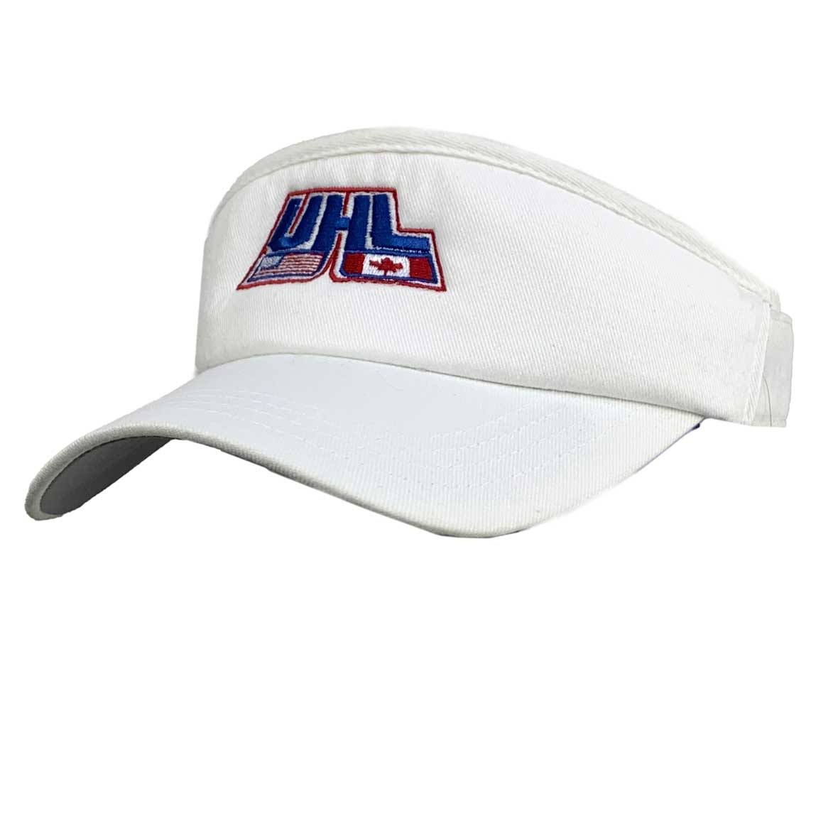 UHL Embroidered Logo Mens Visor in White Visors Old Glory OS