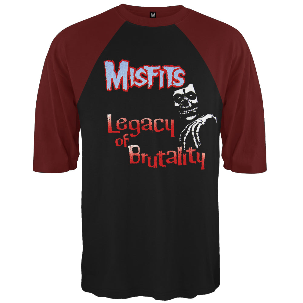 Misfits - Legacy Of Brutality Vintage Baseball 3/4 Sleeve Men's Raglans Oldglory.com XL Black