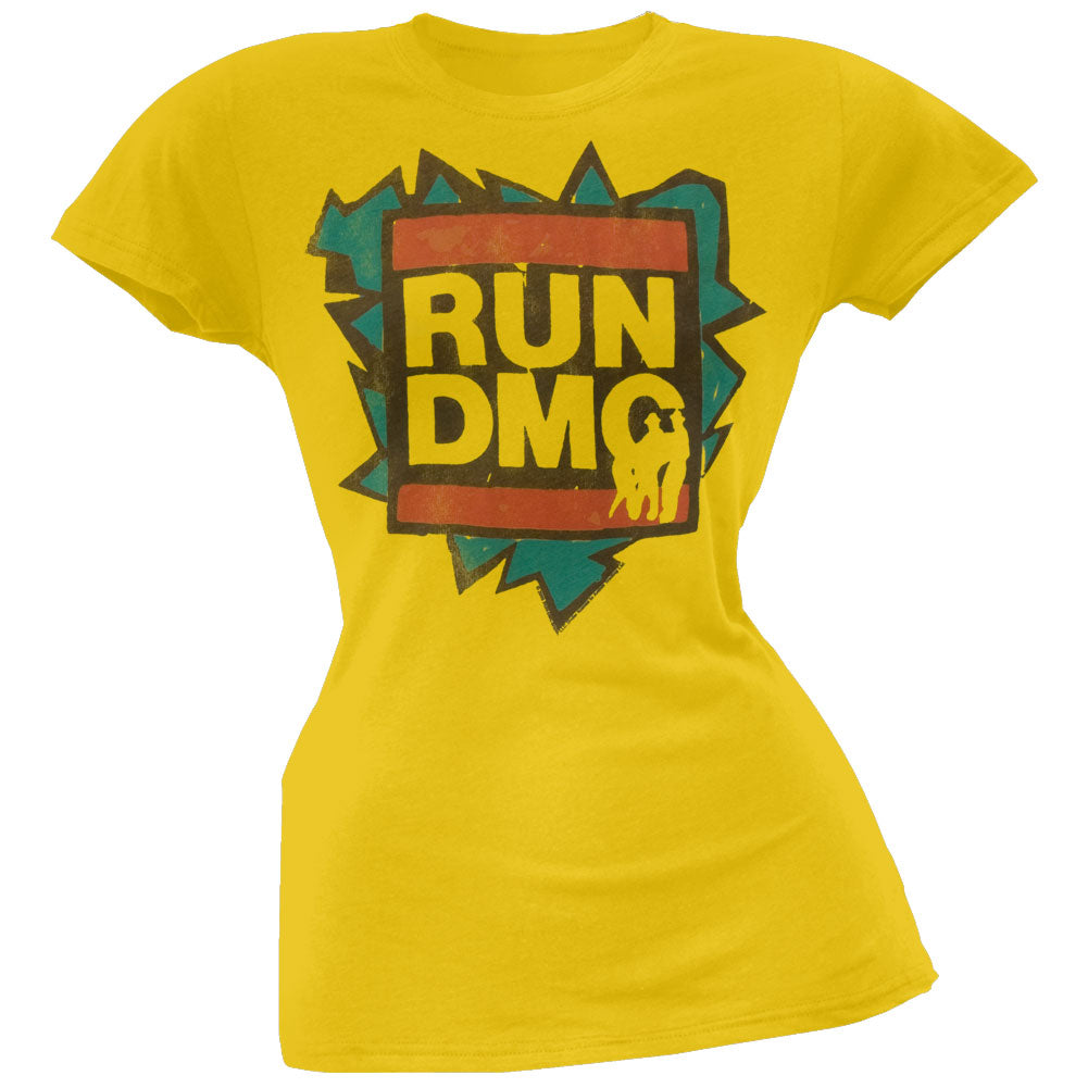 Run DMC - Raising Hell '86 Juniors Womens T Shirt Juniors T-Shirts Oldglory.com SM Yellow