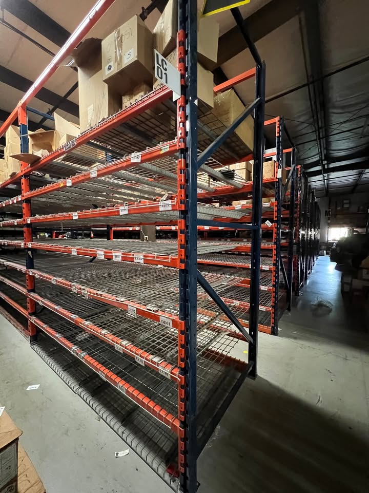 8-Rows Warehouse Master Rack – 8ft Beams, 10'H x 48" Uprights - $825 Old Glory