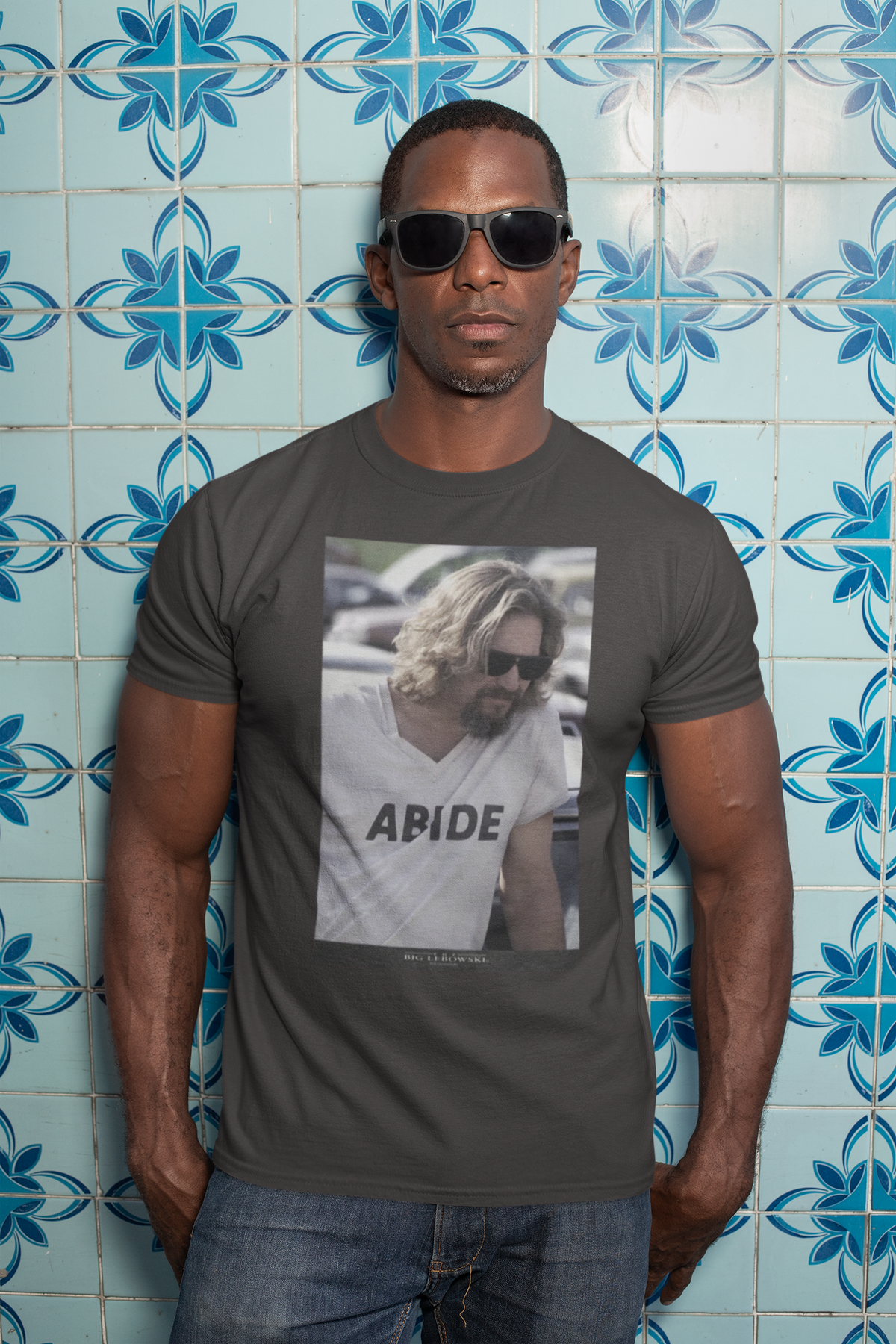 The Big Lebowski - Dude Photo Dark Grey Mens Soft Premium T Shirt Men's T-Shirts The Big Lebowski