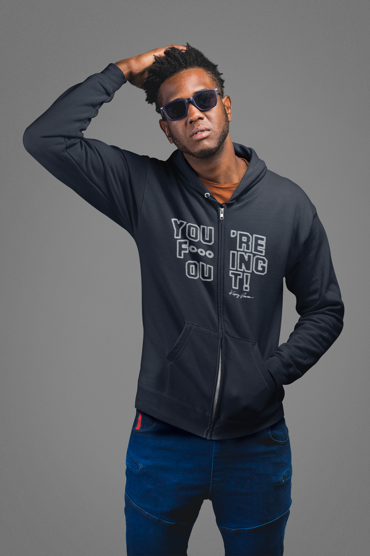 Eastbound And Down - You're Out Navy Mens Zip Hoodie Men's Hoodies Eastbound and Down