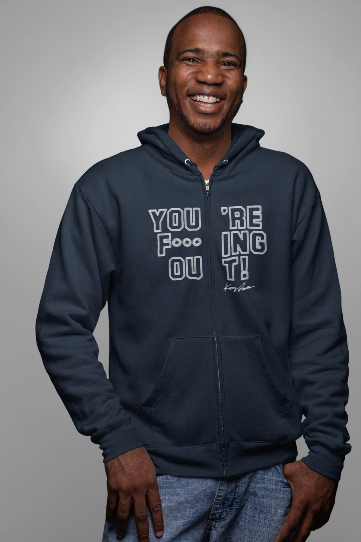 Eastbound And Down - You're Out Navy Mens Zip Hoodie Men's Hoodies Eastbound and Down