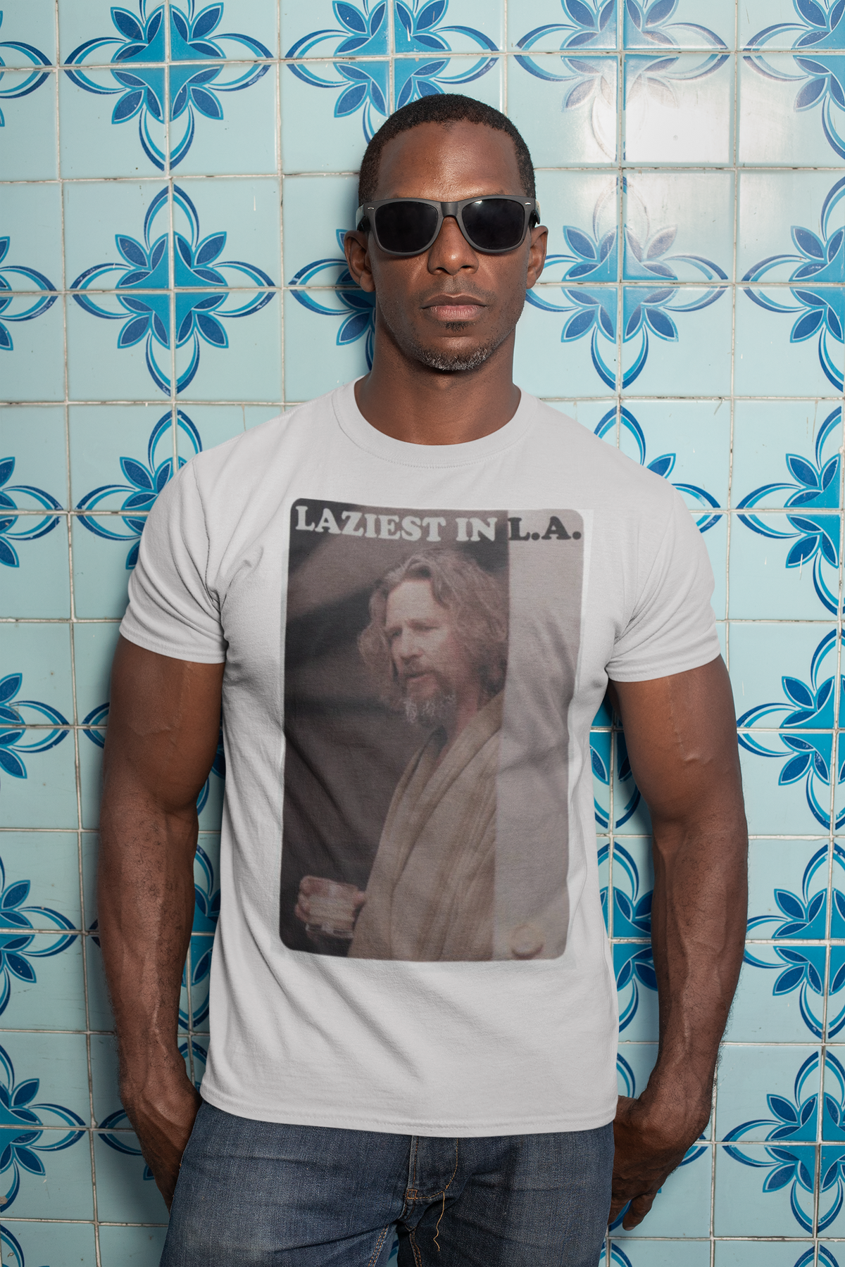 Big Lebowski - Laziest In La White Mens T Shirt Men's T-Shirts The Big Lebowski