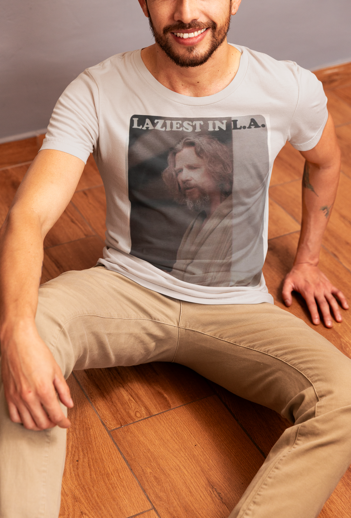 Big Lebowski - Laziest In La White Mens T Shirt Men's T-Shirts The Big Lebowski