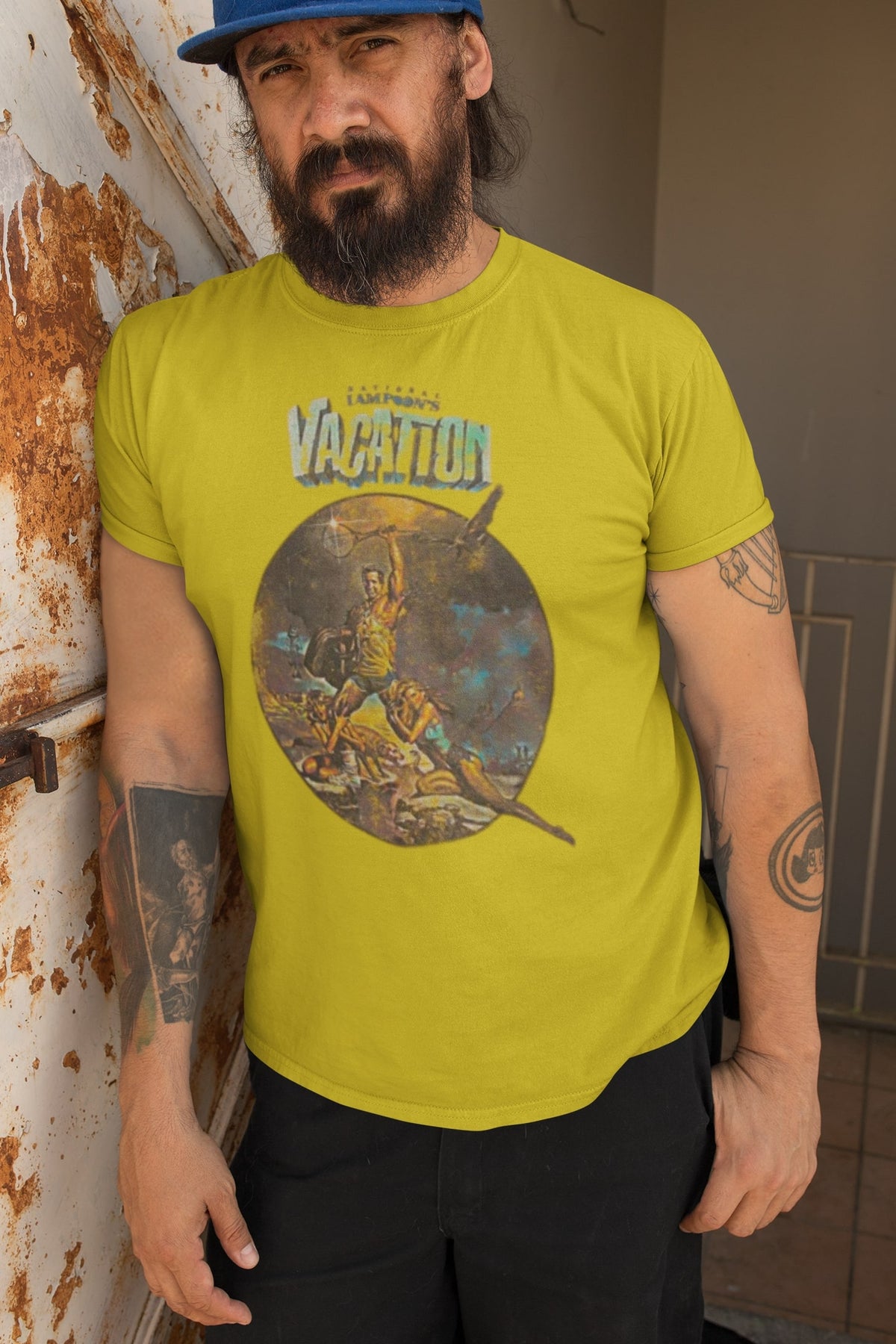 National Lampoons Vacation - Poster Yellow Mens T Shirt Men's T-Shirts National Lampoon