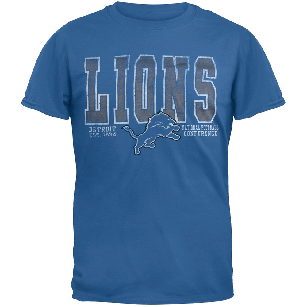 Detroit Lions - Flanker Premium Mens T Shirt Men's T-Shirts Oldglory.com SM Blue