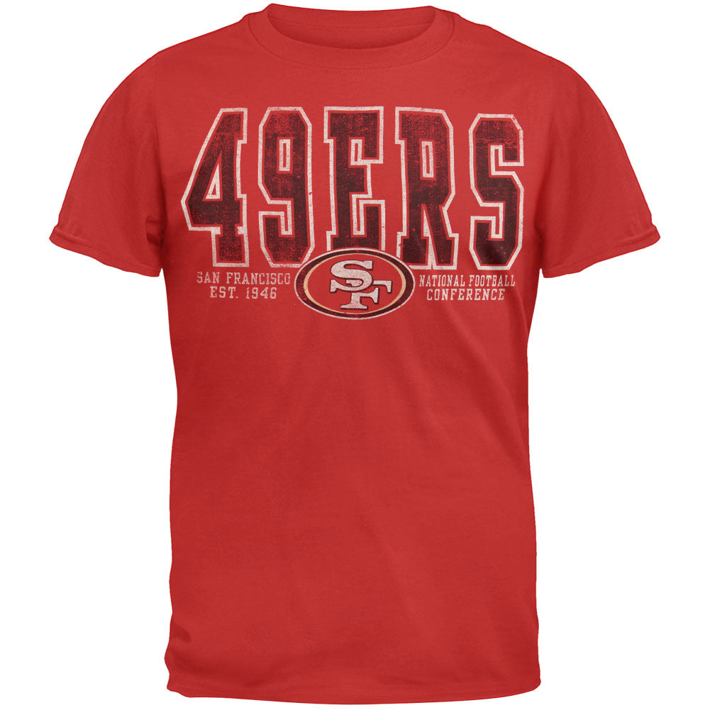 San Francisco 49ers - Flanker Premium Mens T Shirt Men's T-Shirts Oldglory.com MD Red