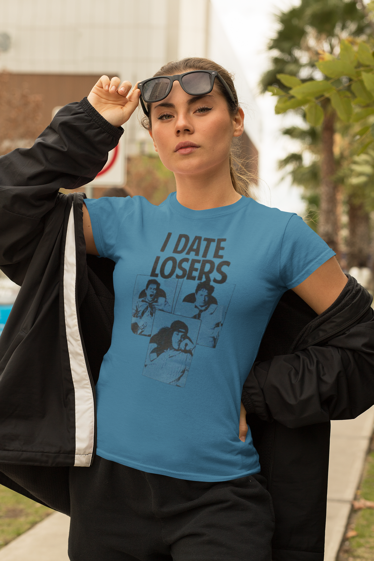 Workaholics - I Date Losers Light Blue Womens Juniors T Shirt Juniors T-Shirts Workaholics