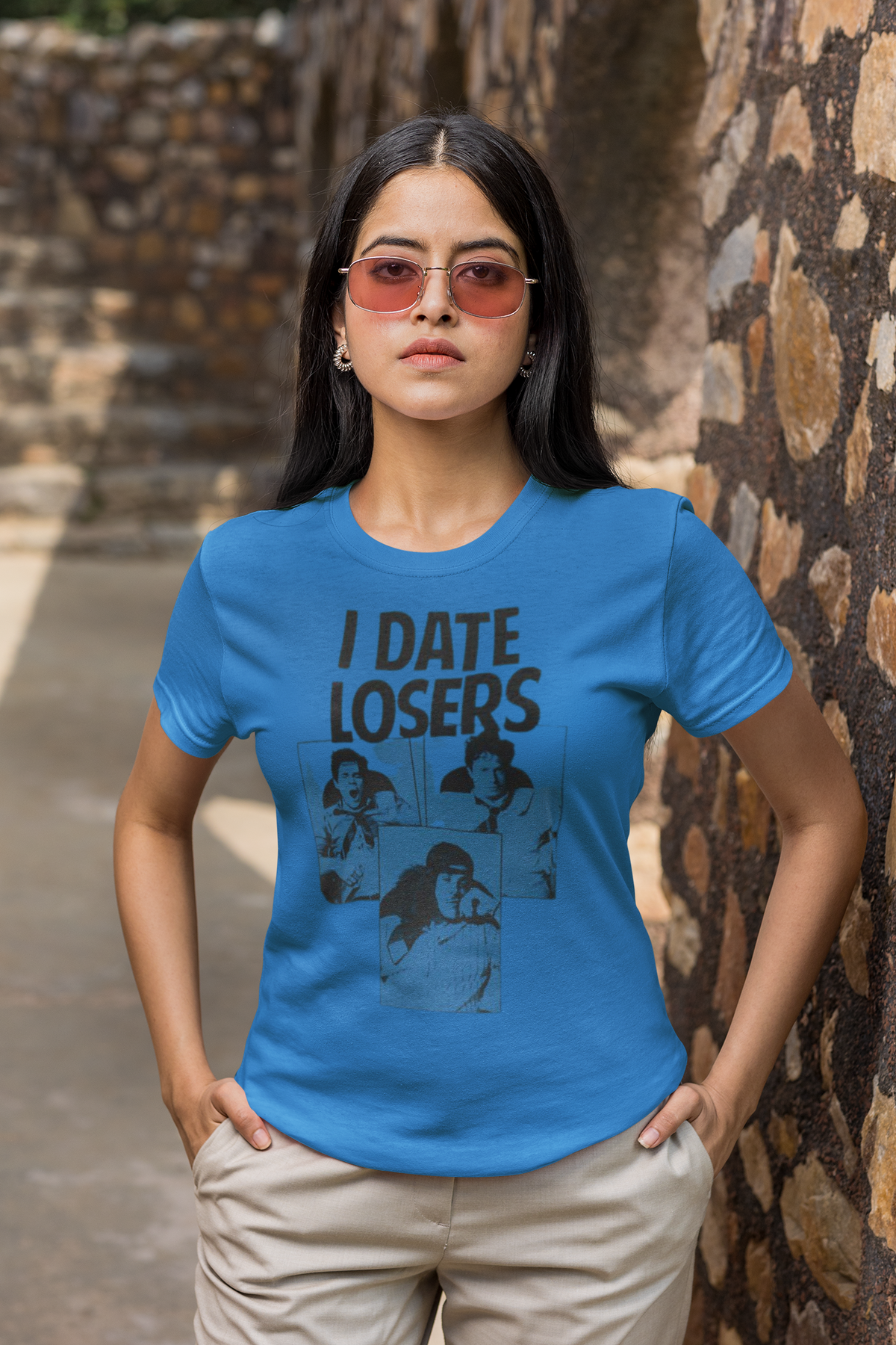 Workaholics - I Date Losers Light Blue Womens Juniors T Shirt Juniors T-Shirts Workaholics