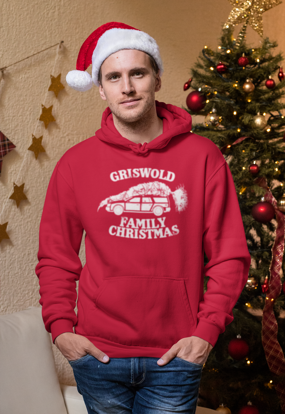 National Lampoons Christmas Vacation - Griswold Family Christmas Red Pullover Hoodie Men's Hoodies National Lampoon