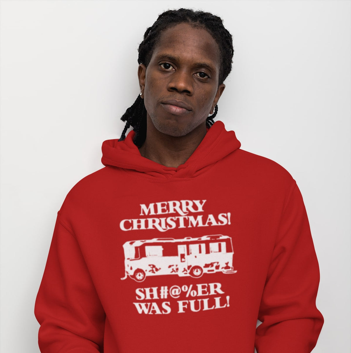 National Lampoons Christmas Vacation - Shitter Was Full Mens Red Pullover Hoodie Men's Hoodies National Lampoon