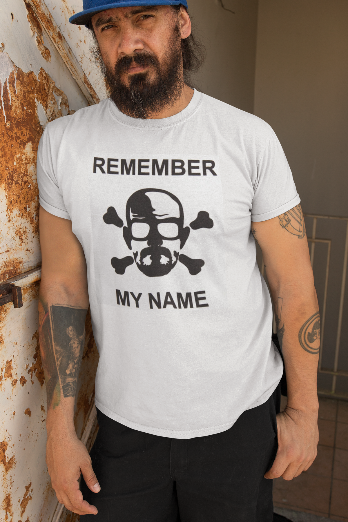 Breaking Bad - Remember My Name Crossbones White Mens T Shirt Men's T-Shirts Breaking Bad