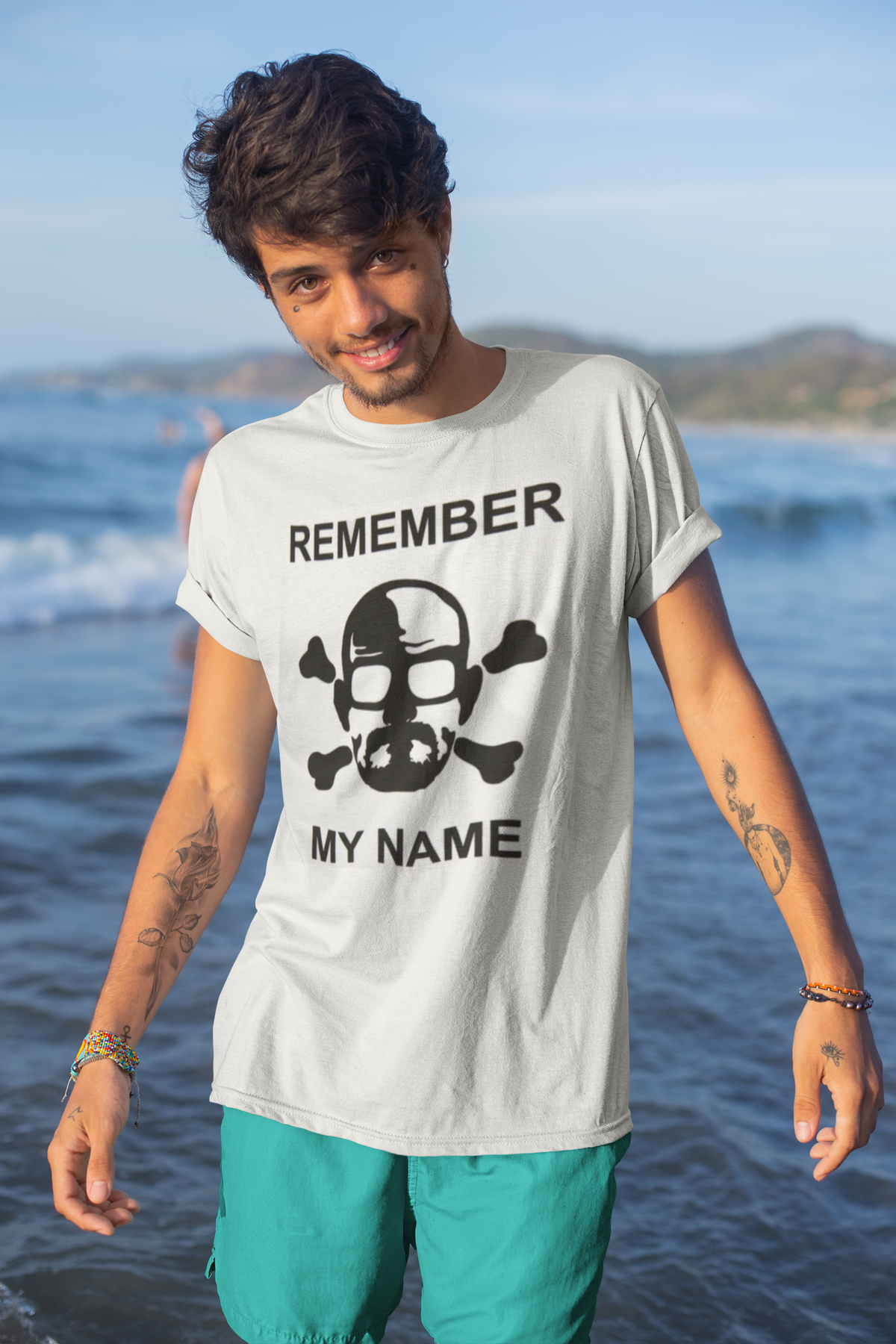 Breaking Bad - Remember My Name Crossbones White Mens T Shirt Men's T-Shirts Breaking Bad