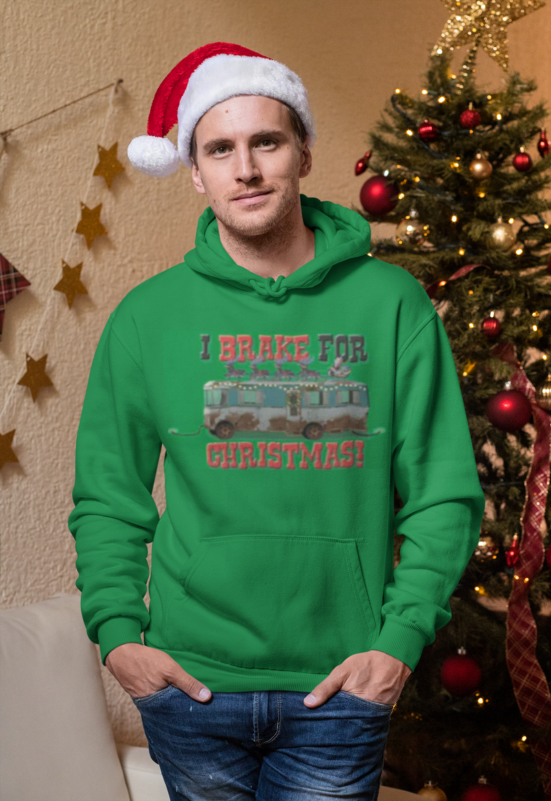 Christmas Vacation - I Brake For Christmas Irish Green Mens Pullover Hoodie Men's Hoodies National Lampoon