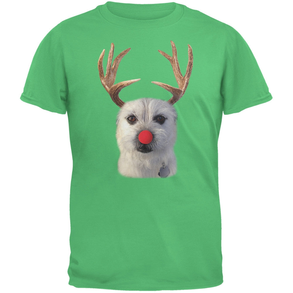 Funny Reindeer Dog Ugly Christmas Sweater Youth T-Shirt Youth T-Shirts Old Glory KLG Green 