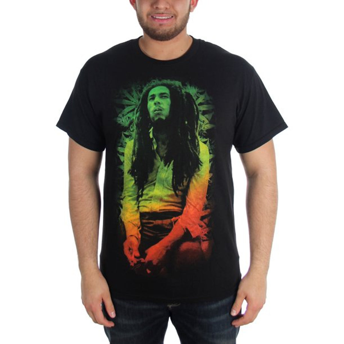 Bob Marley - Rasta Leaves Mens T Shirt Men's T-Shirts Zion   