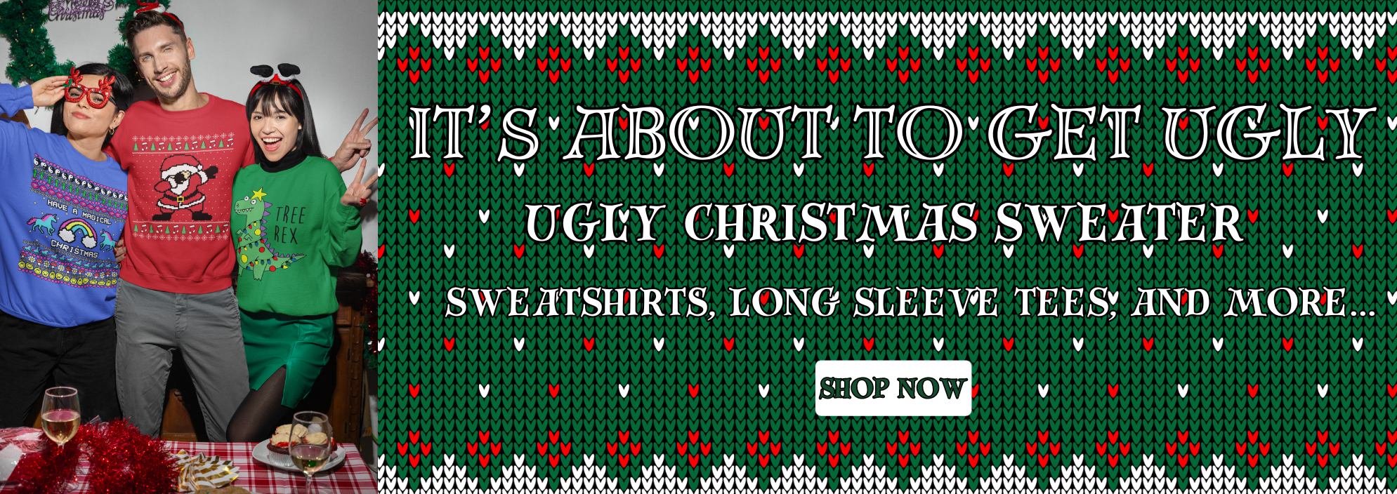 Ugly Christmas Sweater Sweatshirts, Long Sleeves, and Tees