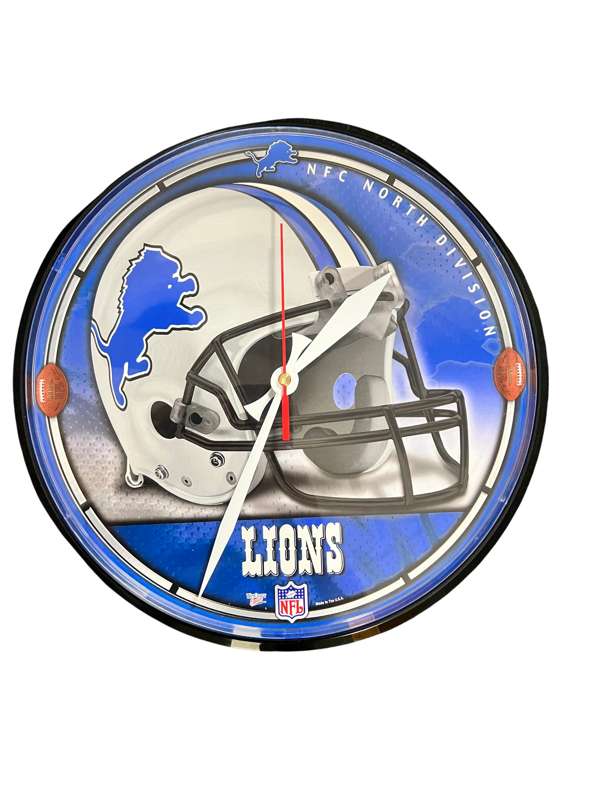 Detroit Lions - Helmet Clock Clocks Old Glory OS Black 