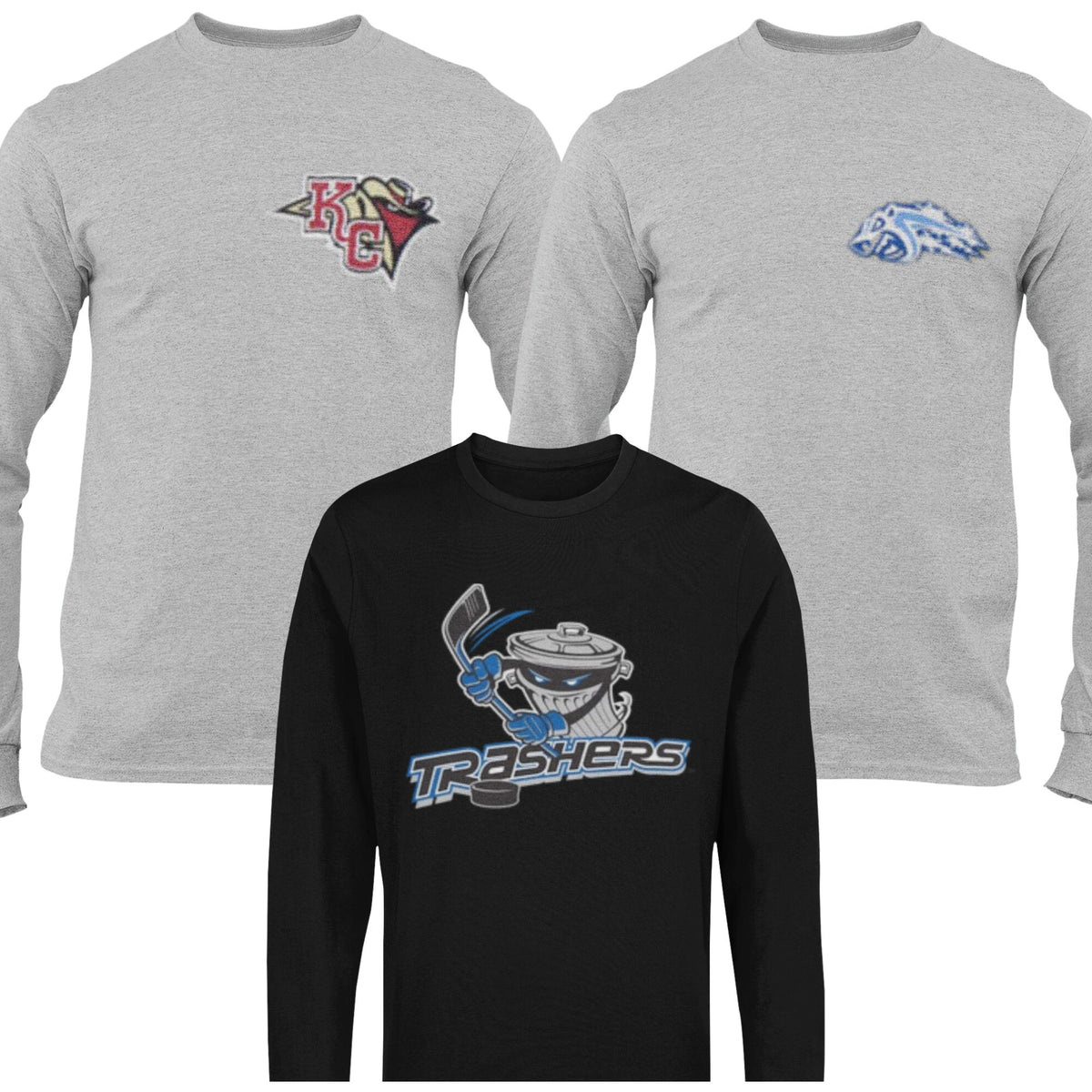 Danbury Trashers United Hockey League UHL Ultimate Collection 3 Piece Mens Long Sleeve T Shirt Combo Gift Pack Men's Long Sleeves Oldglory.com