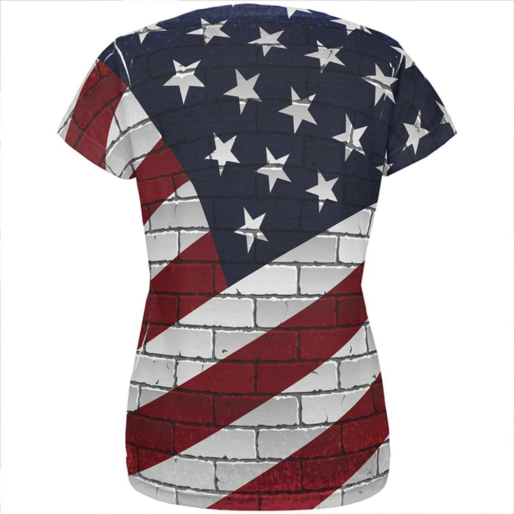 Election 2020 I Am Trump's Border Wall All Over Womens T Shirt Women's T-Shirts Old Glory   